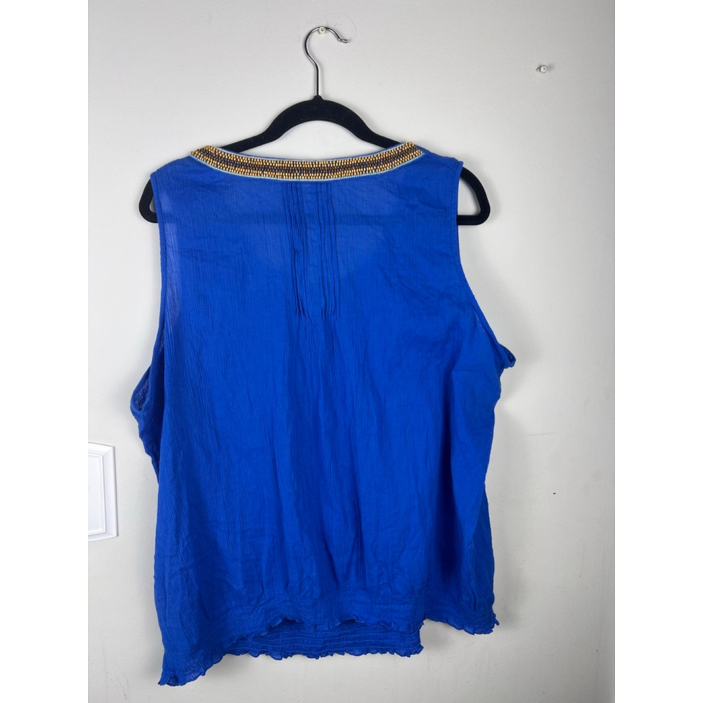 Women's St. John's Bay Blue Beaded Tank Top 1X - Picture 4 of 4